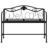 2-Seater Garden Bench 104 cm Black Steel - Side View