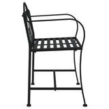 2-Seater Garden Bench 104 cm Black Steel - Top-Down View