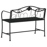 2-Seater Garden Bench 104 cm Black Steel - 45-Degree Angle