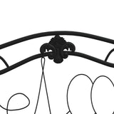 2-Seater Garden Bench 104 cm Black Steel - Rear View