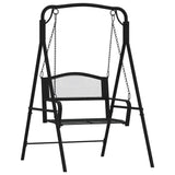 Swing Bench 124 cm Black Steel - Front View