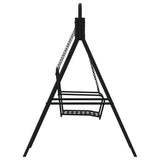Swing Bench 124 cm Black Steel - Top-Down View