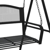 Swing Bench 124 cm Black Steel - Rear View