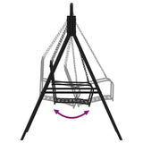 Swing Bench 124 cm Black Steel - Close-Up Angle