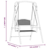 Swing Bench 124 cm Black Steel - Low Angle
