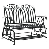 2-Seater Glider Bench 114 cm Black Steel - Front View