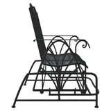 2-Seater Glider Bench 114 cm Black Steel - Top-Down View