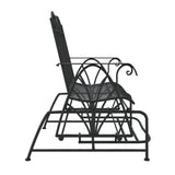 2-Seater Glider Bench 114 cm Black Steel - 45-Degree Angle