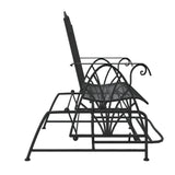 2-Seater Glider Bench 114 cm Black Steel - Rear View