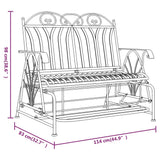 2-Seater Glider Bench 114 cm Black Steel - Extra Image