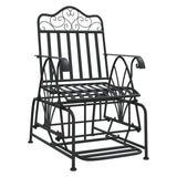 Glider Bench 61 cm Black Steel - Front View
