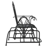 Glider Bench 61 cm Black Steel - Top-Down View