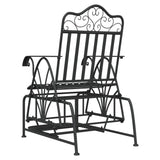 Glider Bench 61 cm Black Steel - 45-Degree Angle