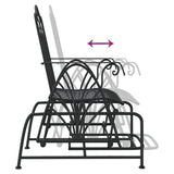 Glider Bench 61 cm Black Steel - Rear View