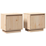 Bedside Cabinets 2 pcs 40x30x40 cm Solid Wood Pine - Front View