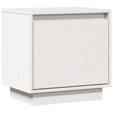 Bedside Cabinet White 40x30x40 cm Solid Wood Pine - Front View