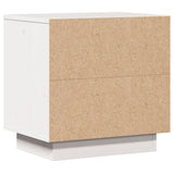 Bedside Cabinet White 40x30x40 cm Solid Wood Pine - Close-Up Angle