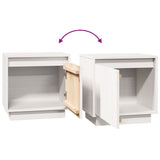 Bedside Cabinet White 40x30x40 cm Solid Wood Pine - Low Angle