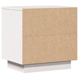 Bedside Cabinets 2 pcs White 40x30x40 cm Solid Wood Pine - Rear View