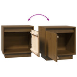 Bedside Cabinets 2 pcs Honey Brown 40x30x40 cm Solid Wood Pine - Close-Up Angle