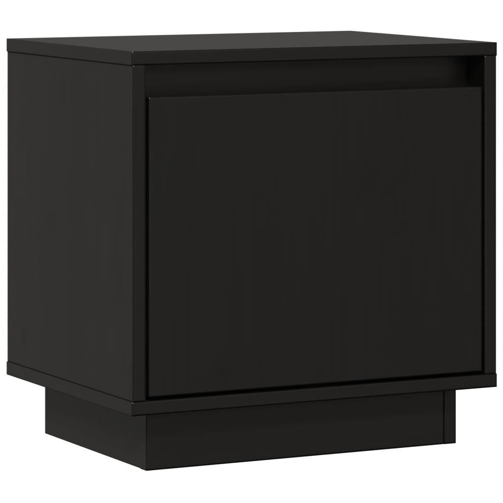Bedside Cabinet Black 40x30x40 cm Solid Wood Pine