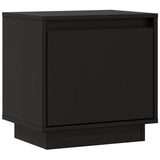 Bedside Cabinet Black 40x30x40 cm Solid Wood Pine - Front View