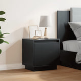 Bedside Cabinet Black 40x30x40 cm Solid Wood Pine - Side View