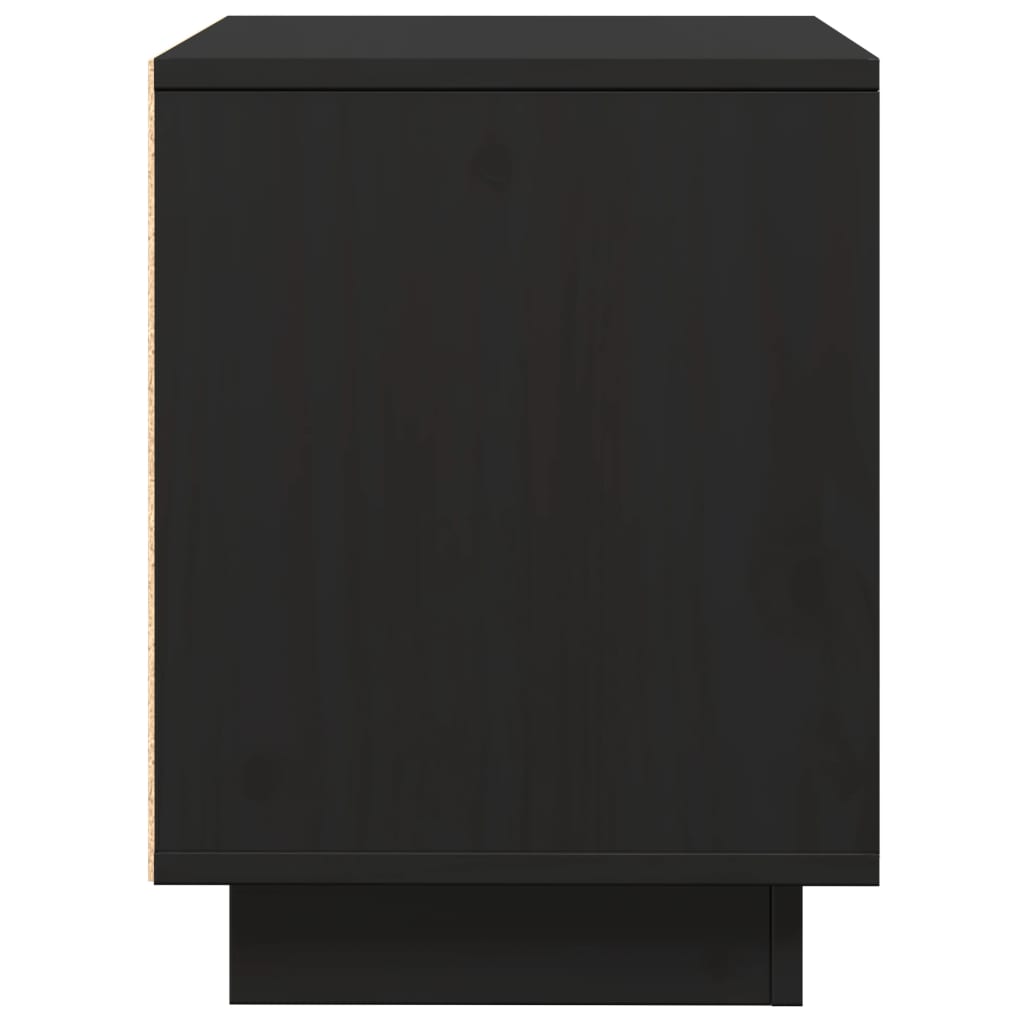 Bedside Cabinet Black 40x30x40 cm Solid Wood Pine