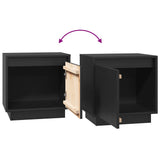 Bedside Cabinet Black 40x30x40 cm Solid Wood Pine
