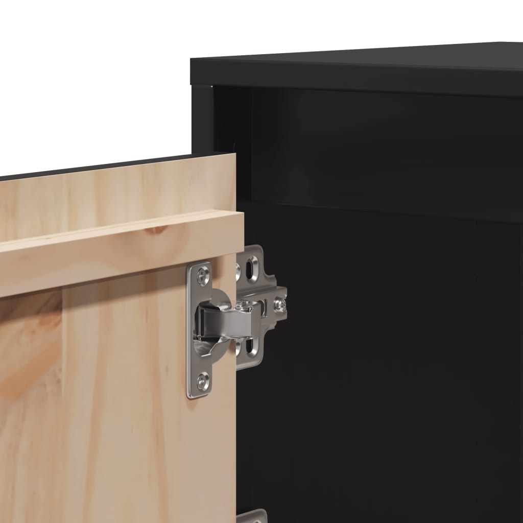 Bedside Cabinet Black 40x30x40 cm Solid Wood Pine