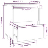Bedside Cabinets 2 pcs 40x35x50 cm Solid Wood Pine - Extra Image