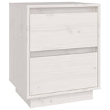 Bedside Cabinet White 40x35x50 cm Solid Wood Pine - Front View