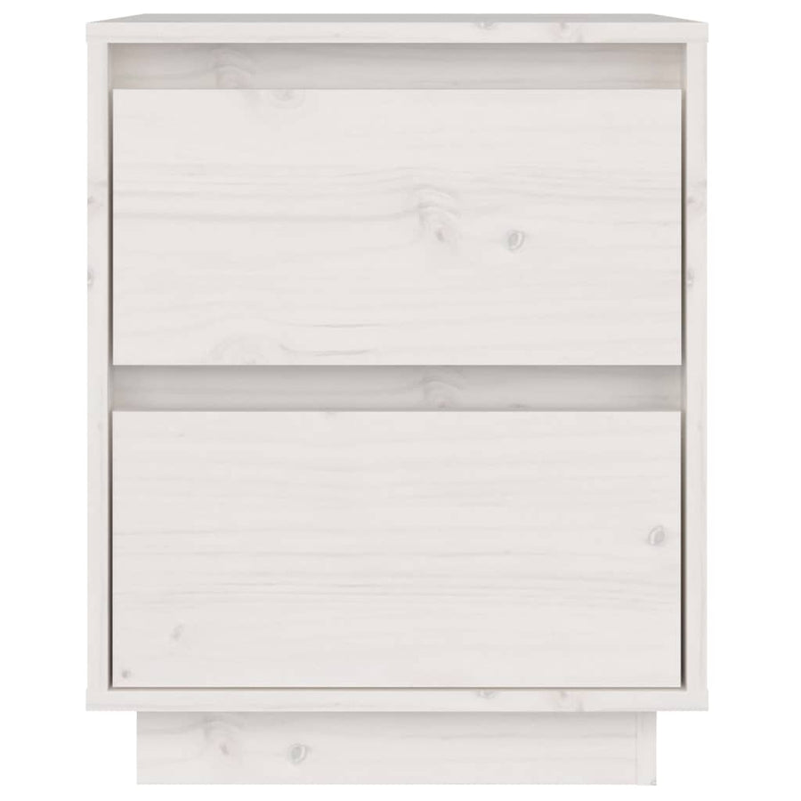 Bedside Cabinet White 40x35x50 cm Solid Wood Pine