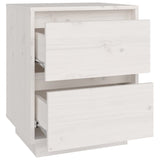 Bedside Cabinet White 40x35x50 cm Solid Wood Pine - Rear View