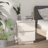 Bedside Cabinets 2 pcs White 40x35x50 cm Solid Wood Pine - Side View