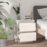 Bedside Cabinets 2 pcs White 40x35x50 cm Solid Wood Pine - Top-Down View