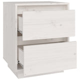 Bedside Cabinets 2 pcs White 40x35x50 cm Solid Wood Pine - Low Angle