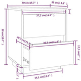 Bedside Cabinets 2 pcs White 40x35x50 cm Solid Wood Pine - Extra Image