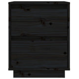 Bedside Cabinet Black 40x35x50 cm Solid Wood Pine - 45-Degree Angle