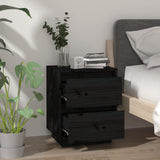Bedside Cabinets 2 pcs Black 40x35x50 cm Solid Wood Pine - Top-Down View