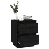 Bedside Cabinets 2 pcs Black 40x35x50 cm Solid Wood Pine - 45-Degree Angle