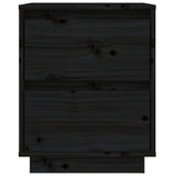 Bedside Cabinets 2 pcs Black 40x35x50 cm Solid Wood Pine - Close-Up Angle