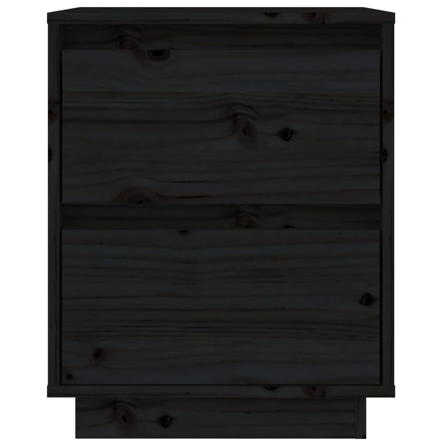 Bedside Cabinets 2 pcs Black 40x35x50 cm Solid Wood Pine