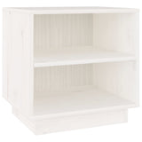 Bedside Cabinet White 40x34x40 cm Solid Wood Pine - Front View