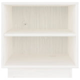 Bedside Cabinet White 40x34x40 cm Solid Wood Pine - 45-Degree Angle
