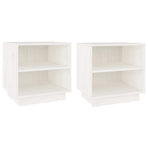 Bedside Cabinets 2 pcs White 40x34x40 cm Solid Wood Pine