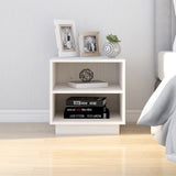 Bedside Cabinets 2 pcs White 40x34x40 cm Solid Wood Pine - Side View