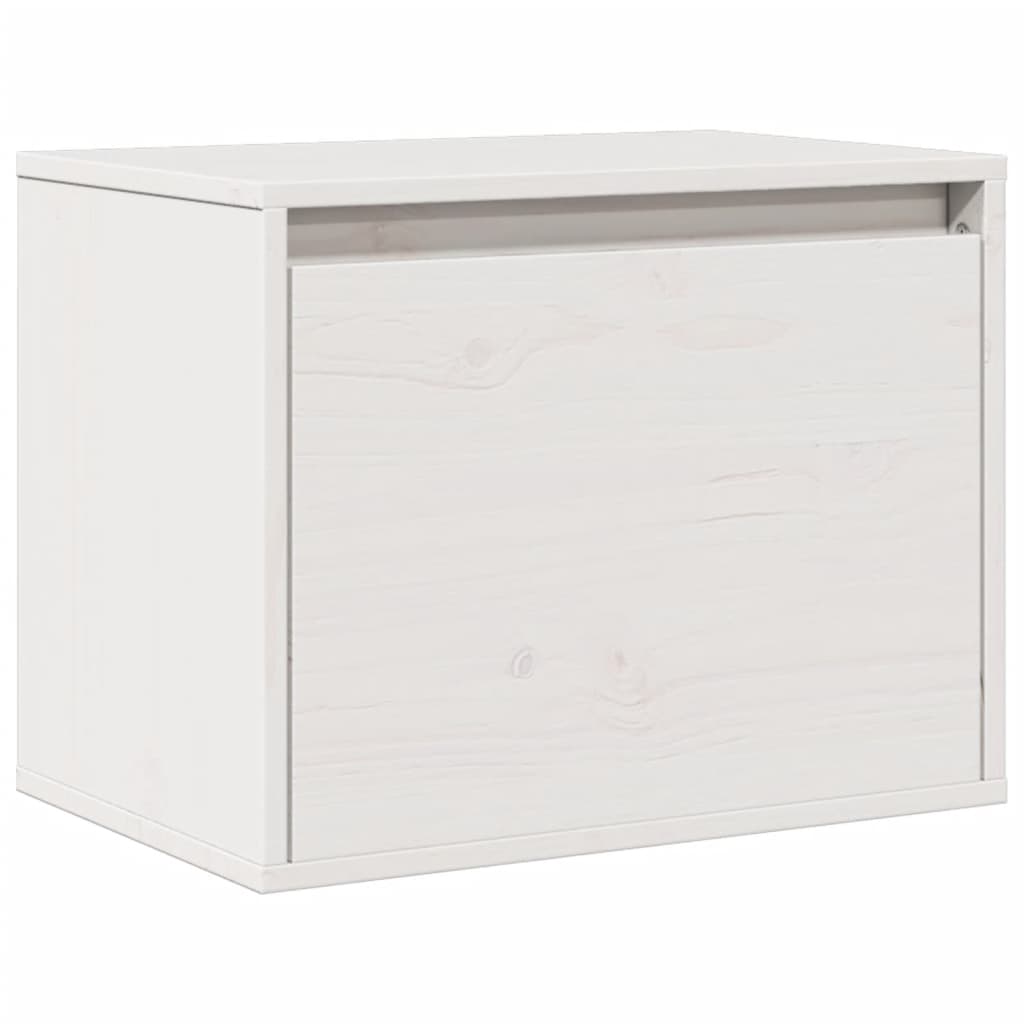 Wall Cabinet White 45x30x35 cm Solid Wood Pine