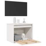 Wall Cabinet White 45x30x35 cm Solid Wood Pine - Side View