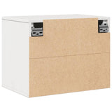 Wall Cabinet White 45x30x35 cm Solid Wood Pine - Close-Up Angle